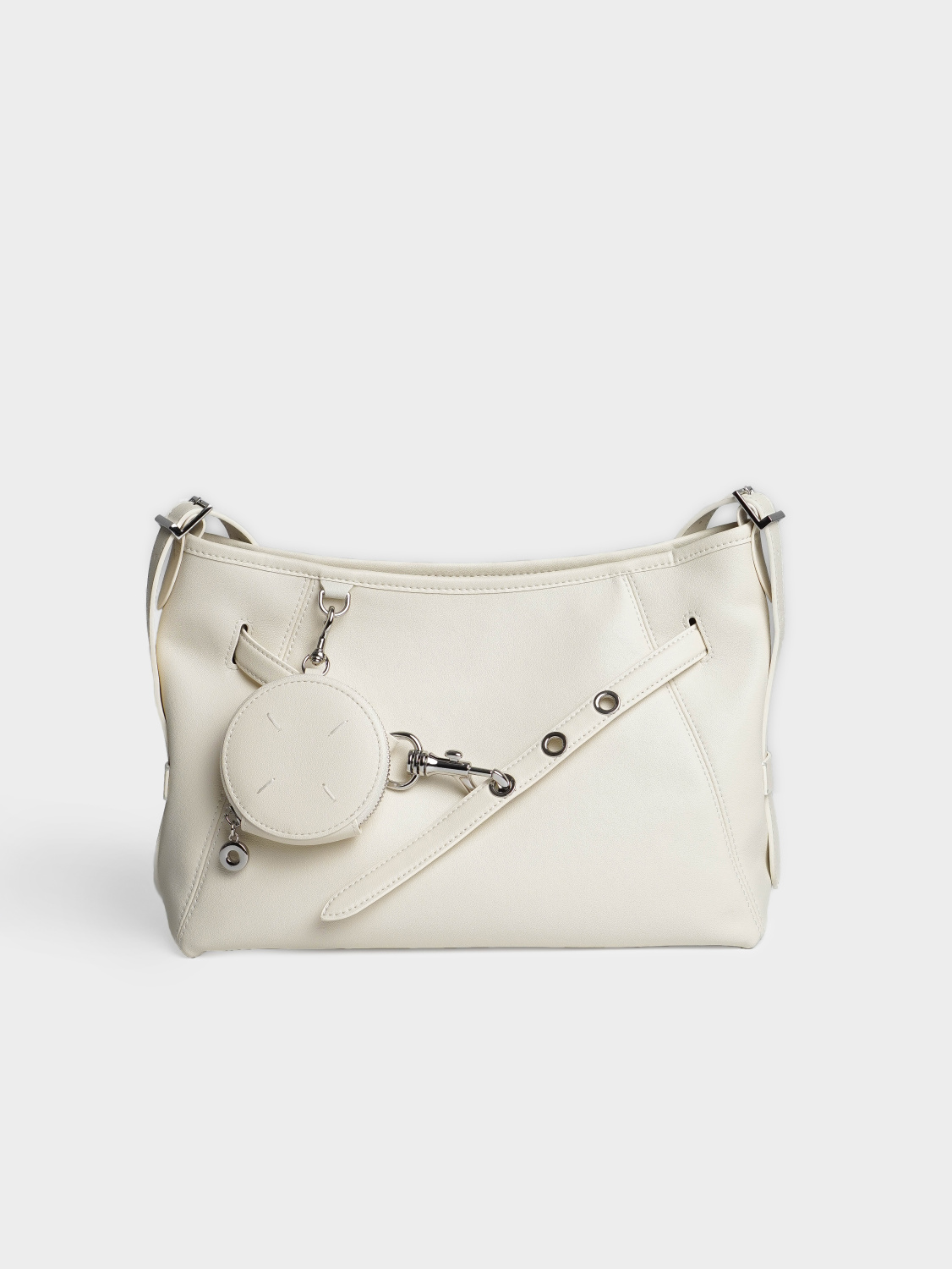 447-14 68898 Сумка хобо женская натуральная кожа Ludor молочный