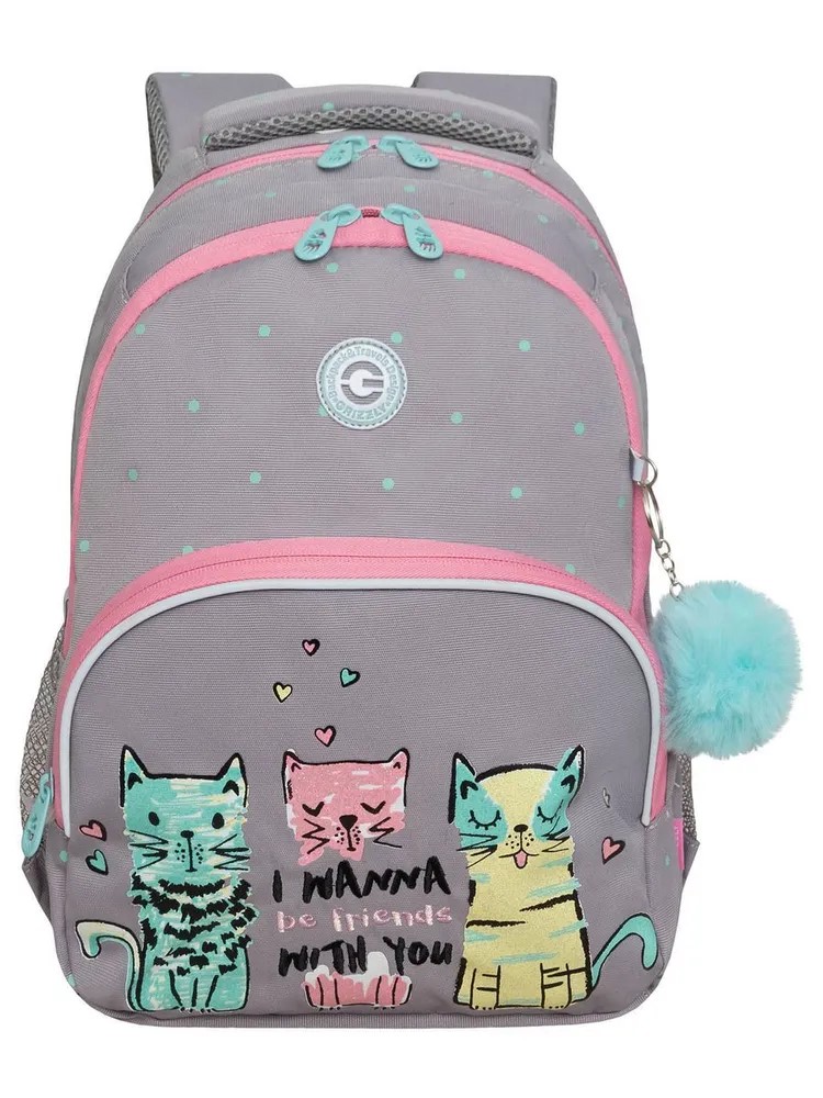 фото 429-12 RG-460-1 Рюкзак для девочки Grizzly серый