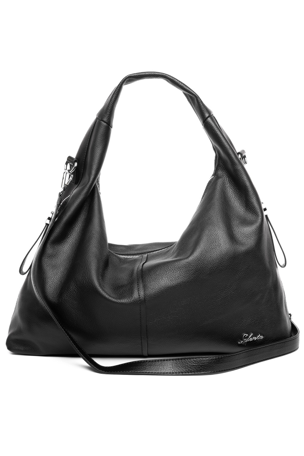 443-93 9146 Сумка хобо женская натуральная кожа Safenta черный 443-93 9146 Сумка хобо женская натуральная кожа Safenta черный