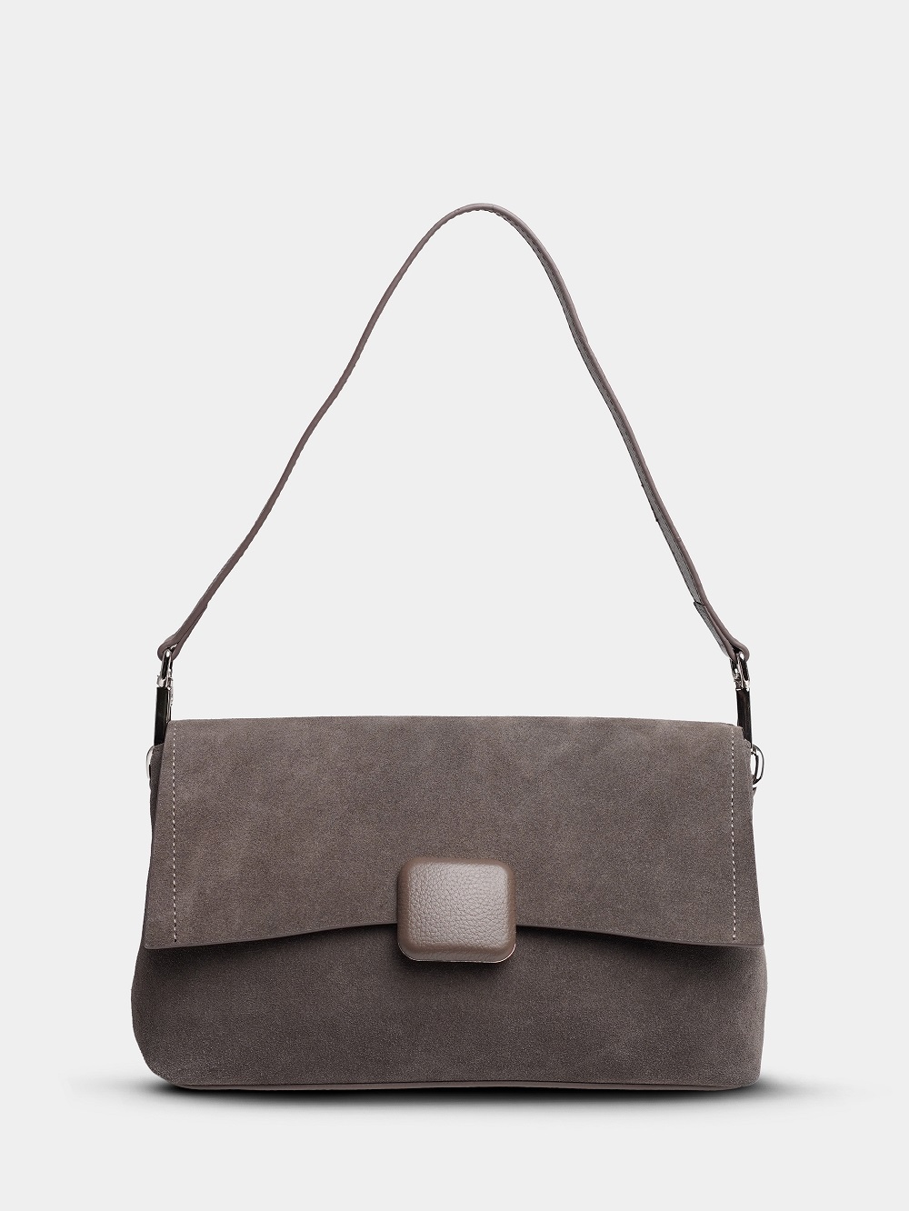 453-35 6016-2 Сумка кросс-боди женская натуральная замша Ludor серый фото 453-35 6016-2 Сумка кросс-боди женская натуральная замша Ludor серый