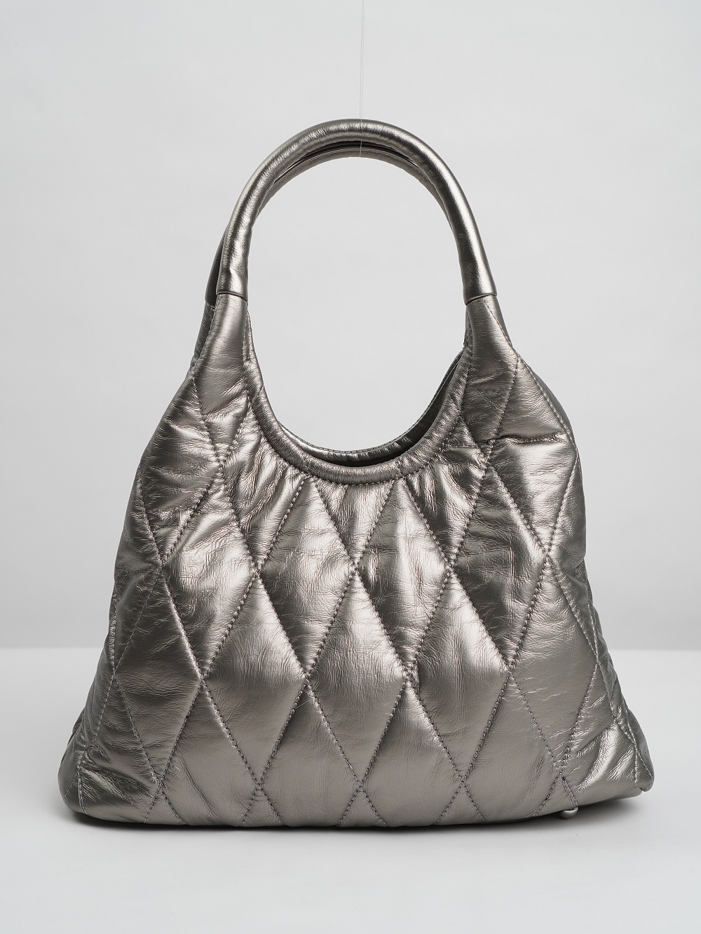 432-14 Р2900-2 Сумка хобо женская экокожа Ludor серый