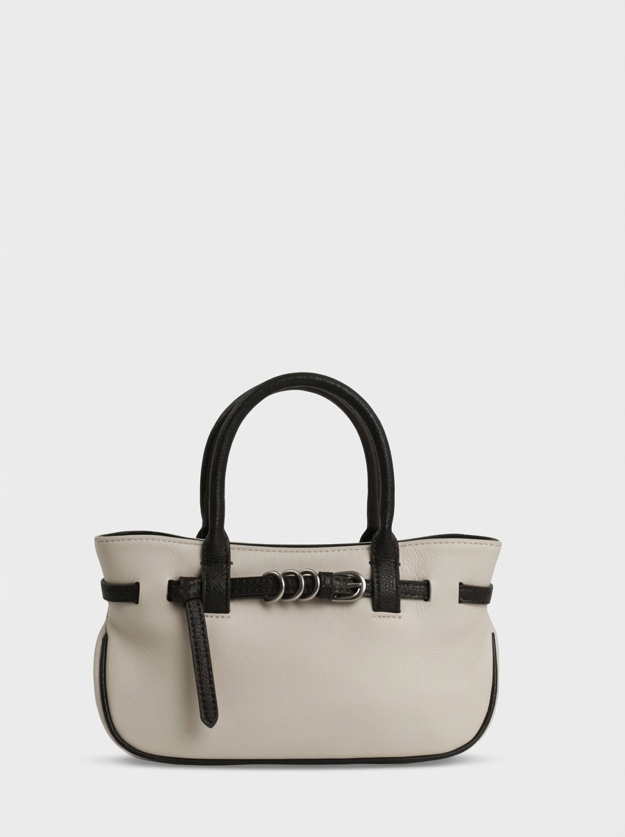 457-51 8845 Сумка тоут женская натуральная кожа Ludor бежевый-коричневый