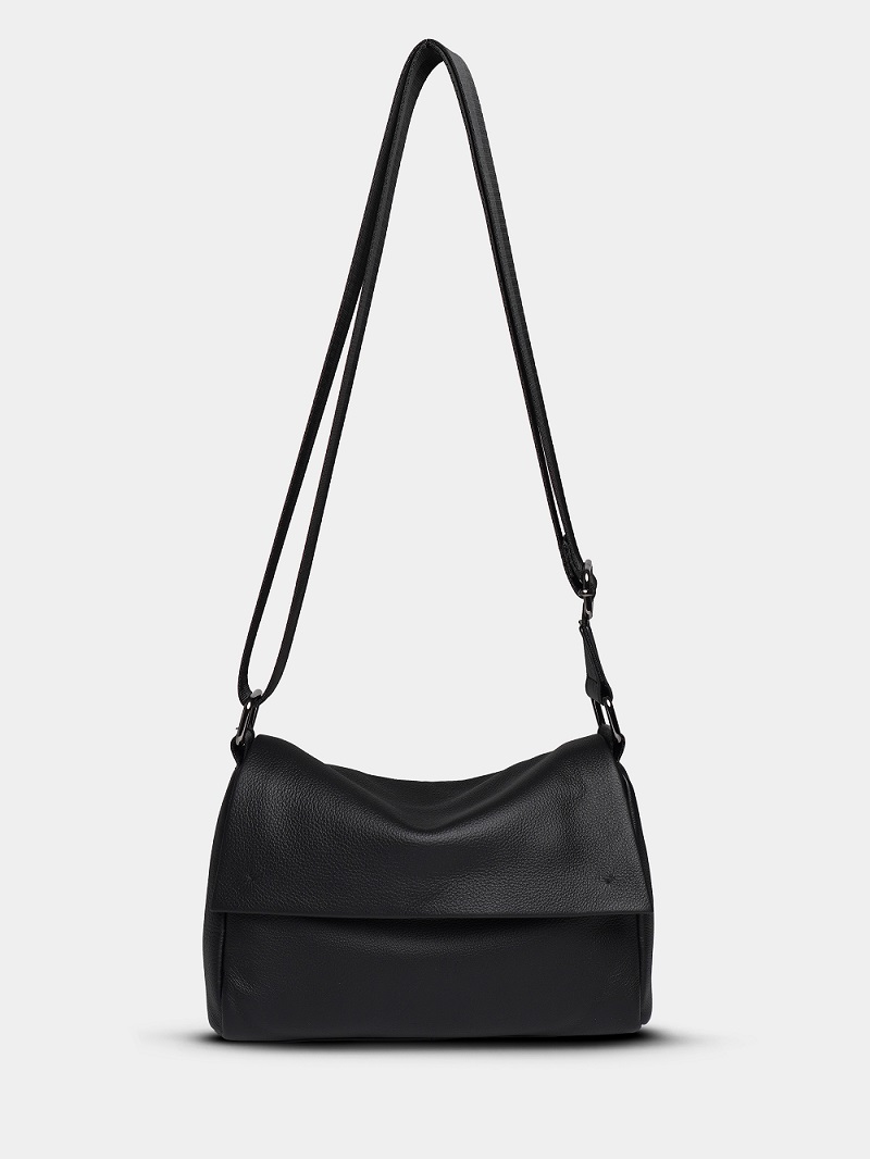 453-15 7309 Сумка кросс-боди женская натуральная кожа Ludor черный фото 453-15 7309 Сумка кросс-боди женская натуральная кожа Ludor черный