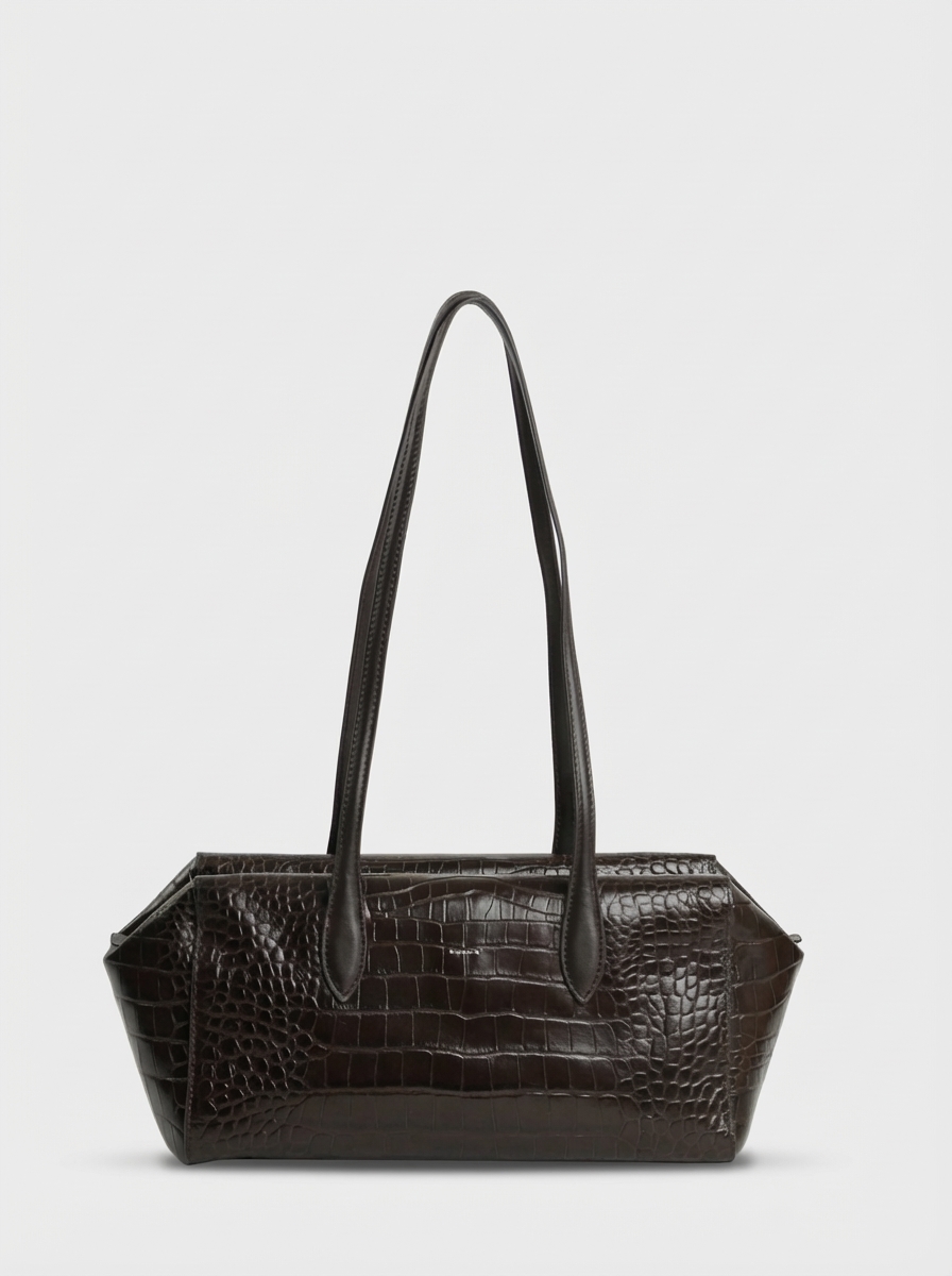 456-60 78828 Сумка тоут женская натуральная кожа Ludor темно-коричневый