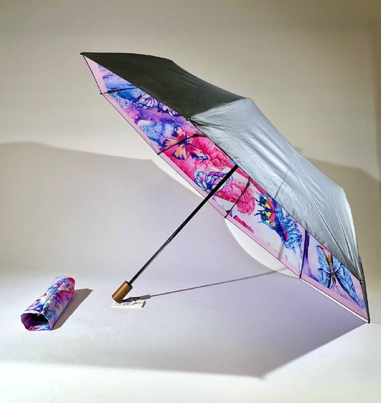 фото 429-21 3222 бабочки Зонт Женский RS сиреневый