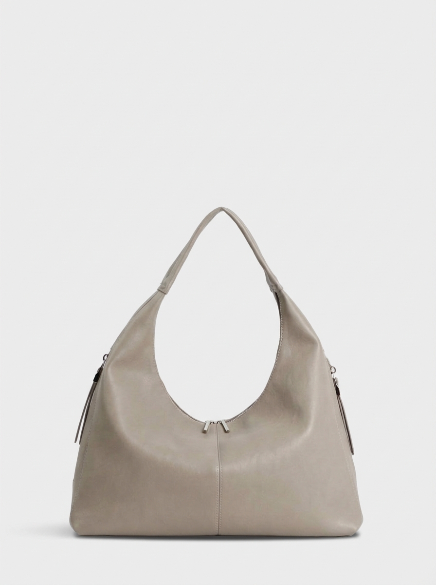 456-03 550282 Сумка хобо женская экокожа Ludor темно-бежевый