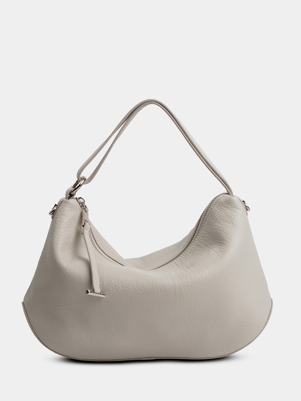 454-11 7771 Сумка хобо женская натуральная кожа Ludor бежевый