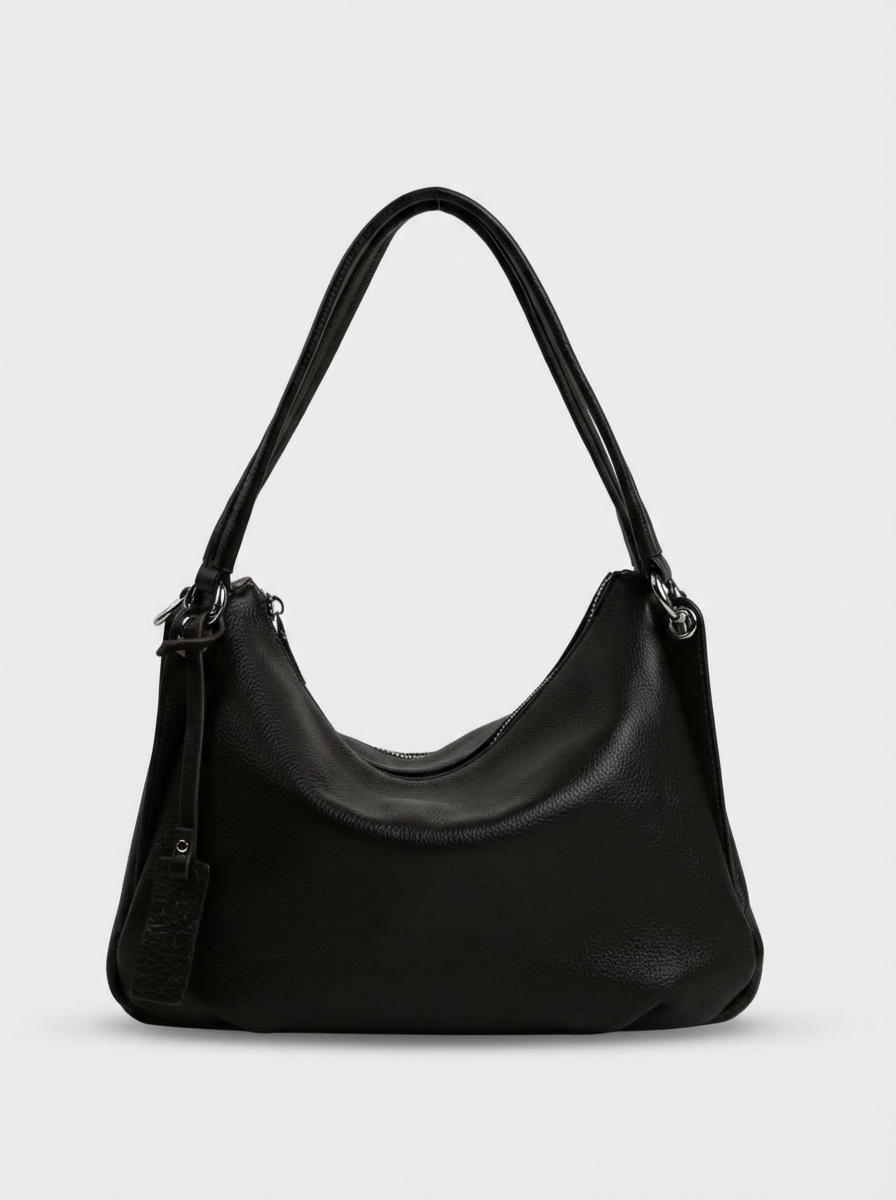 455-74 2019 Сумка хобо женская натуральная кожа Ludor темно-коричневый