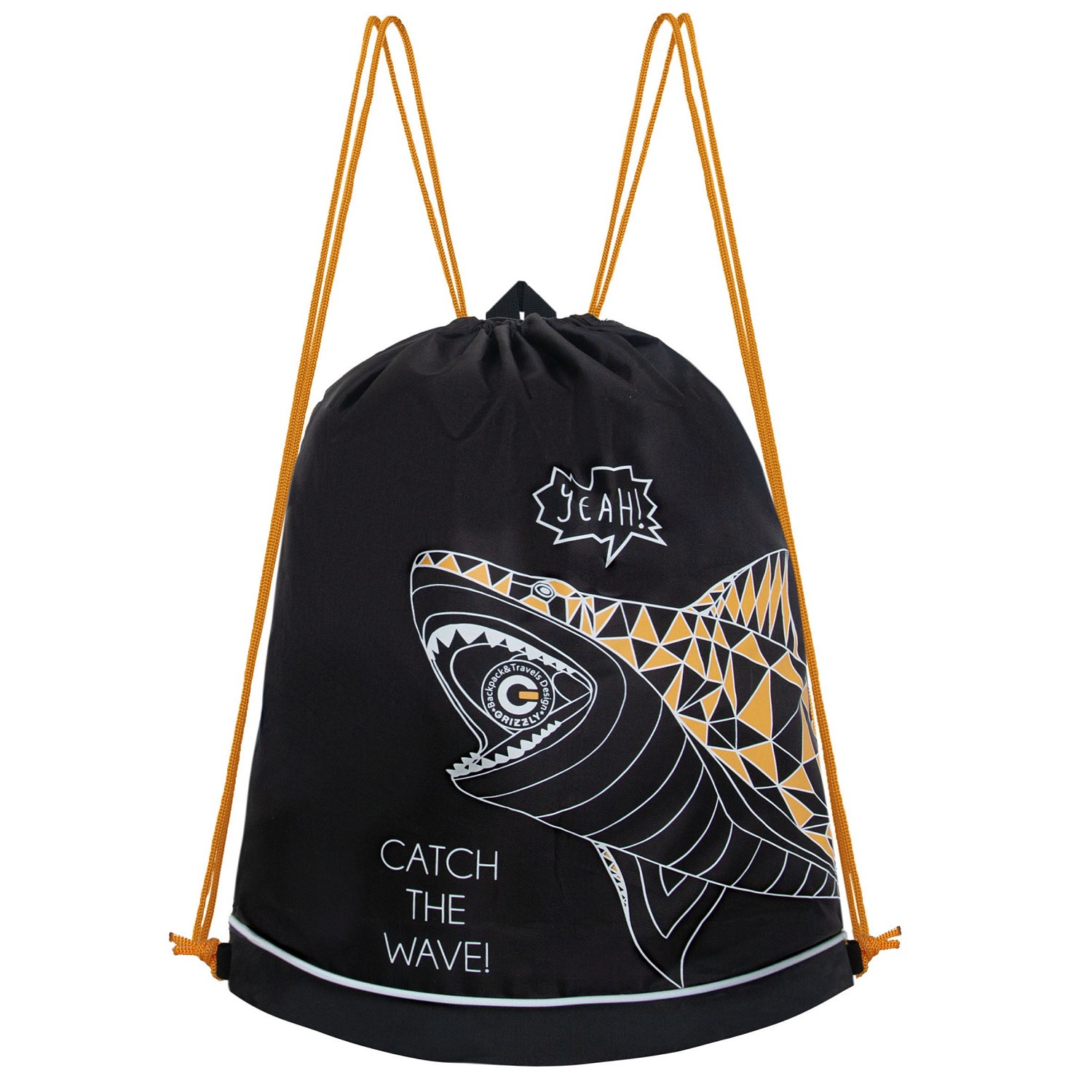 фото 426-92 ОМ-41-9 Мешок для обуви Grizzly черный-оранжевый