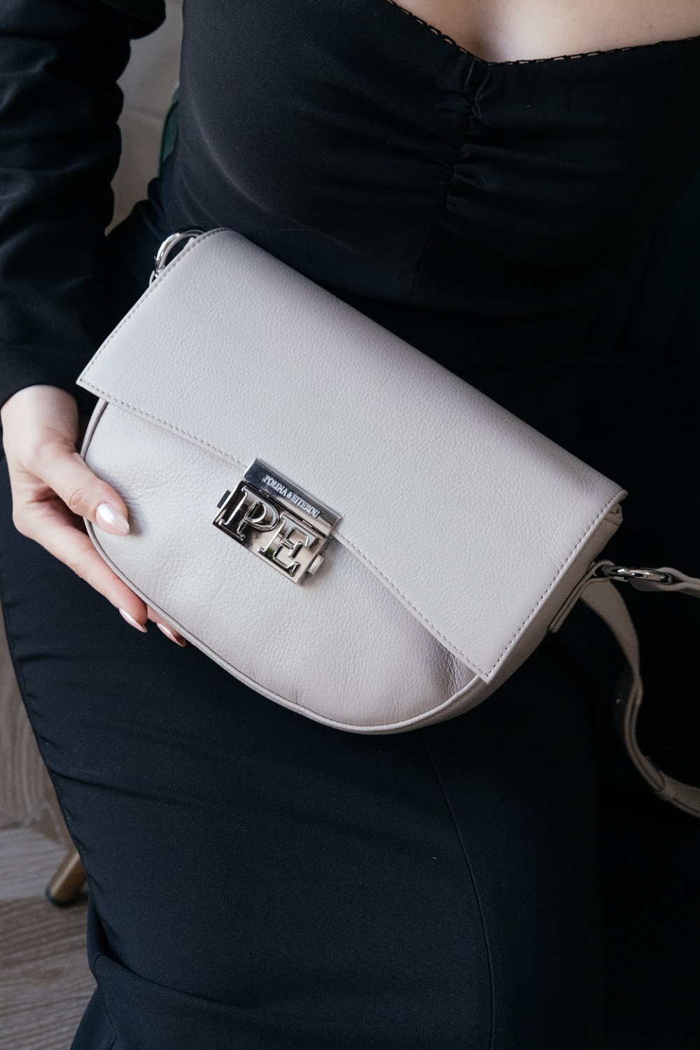 417-07 Q5953 Сумка кросс-боди женская натуральная кожа Polina&Eiterou бежевый фото 417-07 Q5953 Сумка кросс-боди женская натуральная кожа Polina&Eiterou бежевый