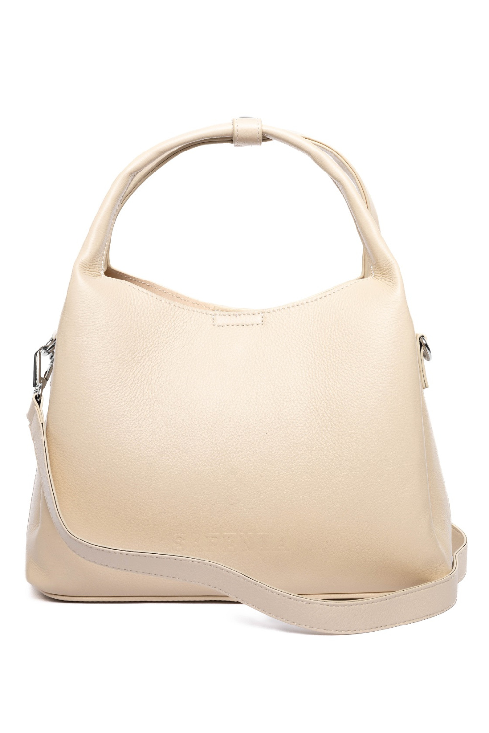 443-97 98298 Сумка тоут женская натуральная кожа Safenta молочный