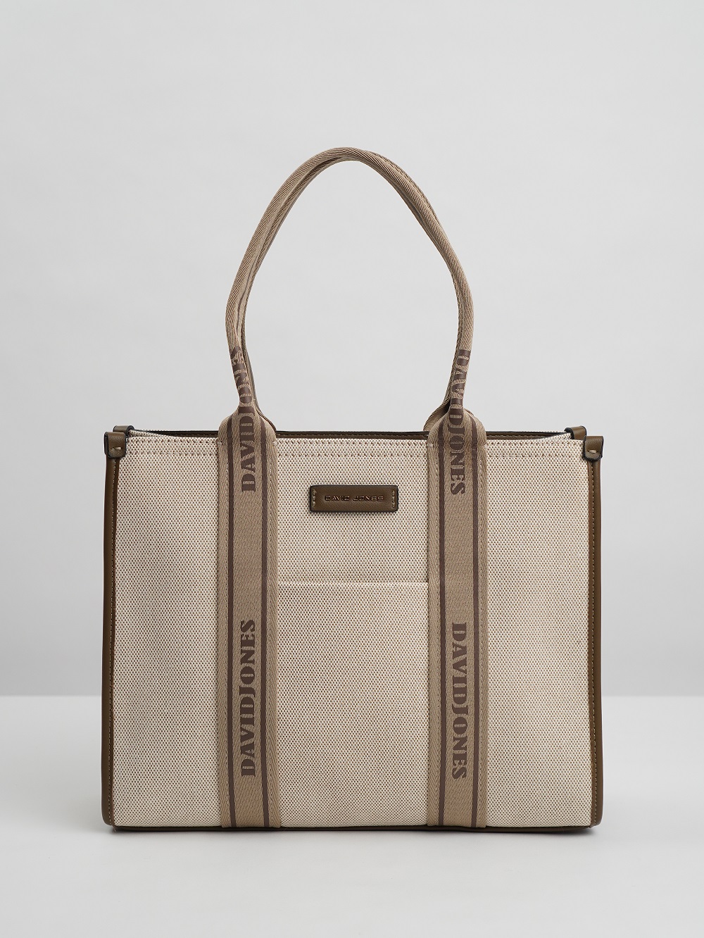 445-44 СМ7460 Сумка тоут женская текстиль David Jones молочно-коричневый