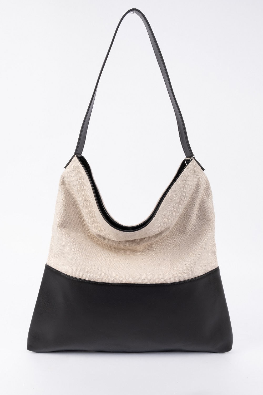 439-19 98305 Сумка Хобо женская текстиль De-Gosa (bf) бежевый-черный