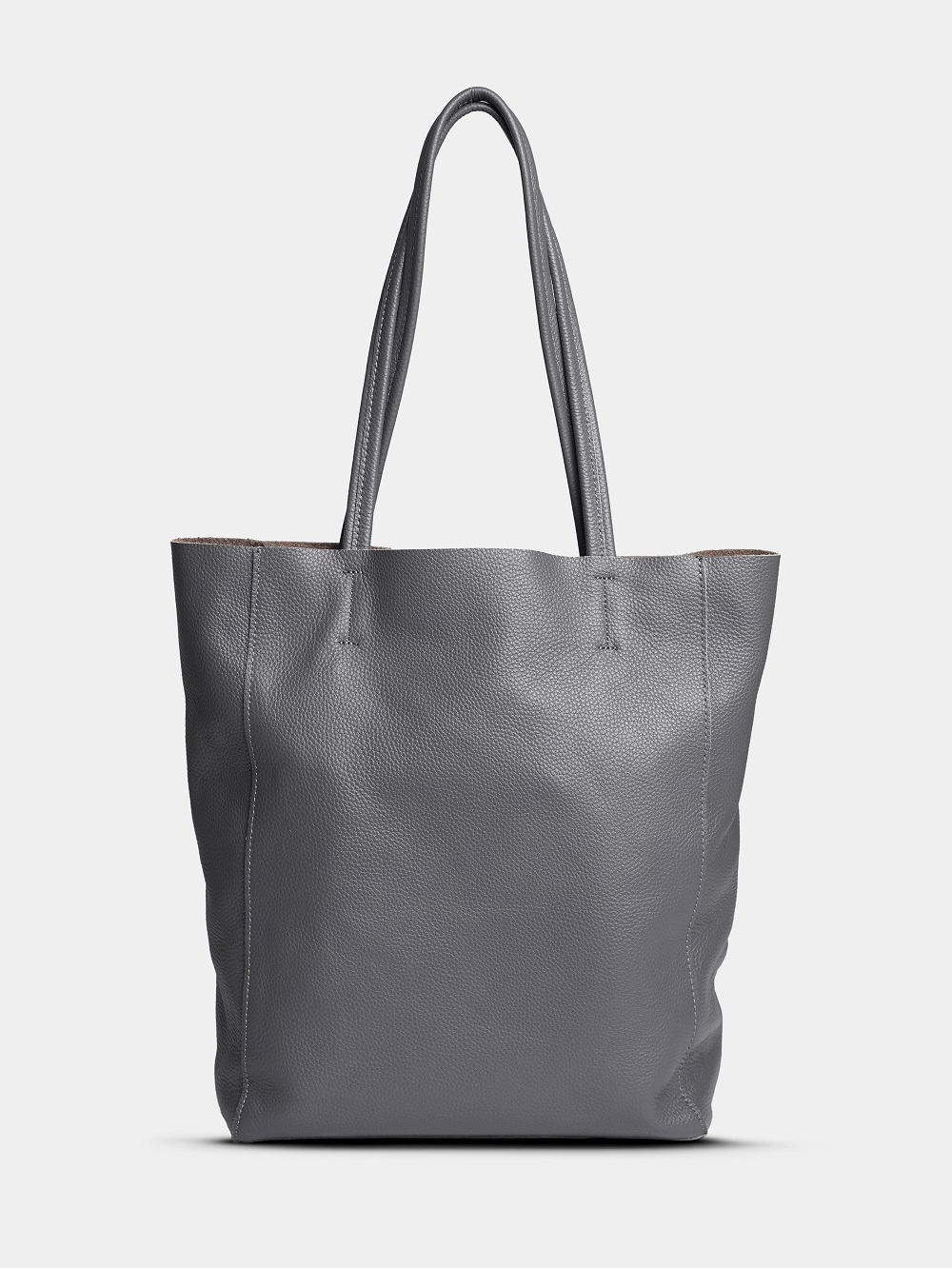 фото 440-55 815 Сумка шоппер женская натуральная кожа Ludor серый