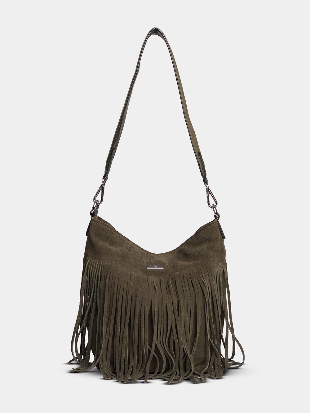 452-50 91163 Сумка хобо женская натуральная замша Safenta хаки