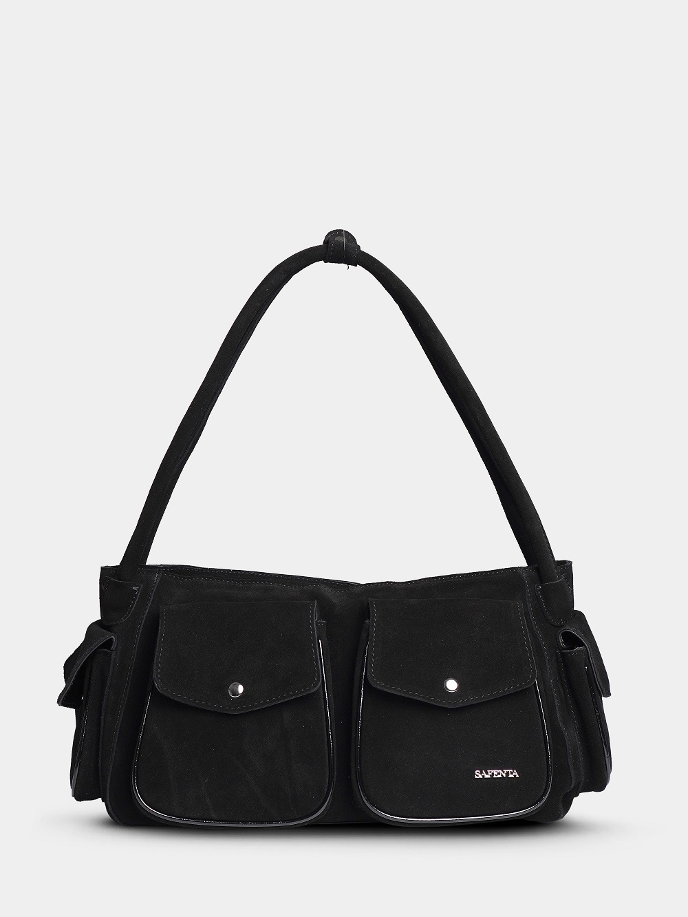 452-56 91181 Сумка доум женская натуральная замша Safenta черный 452-56 91181 Сумка доум женская натуральная замша Safenta черный