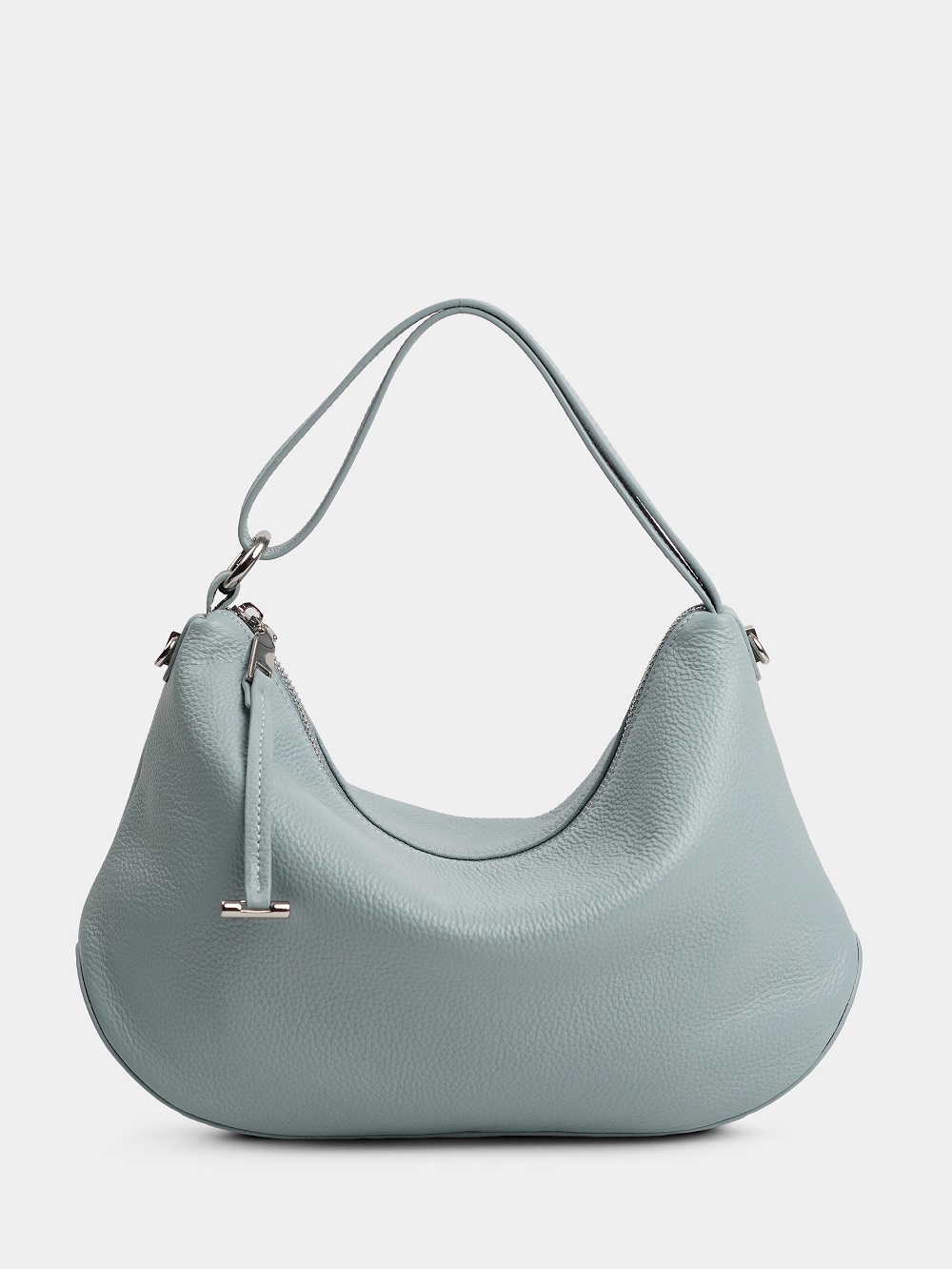 454-26 7771 Сумка хобо женская натуральная кожа Ludor голубой