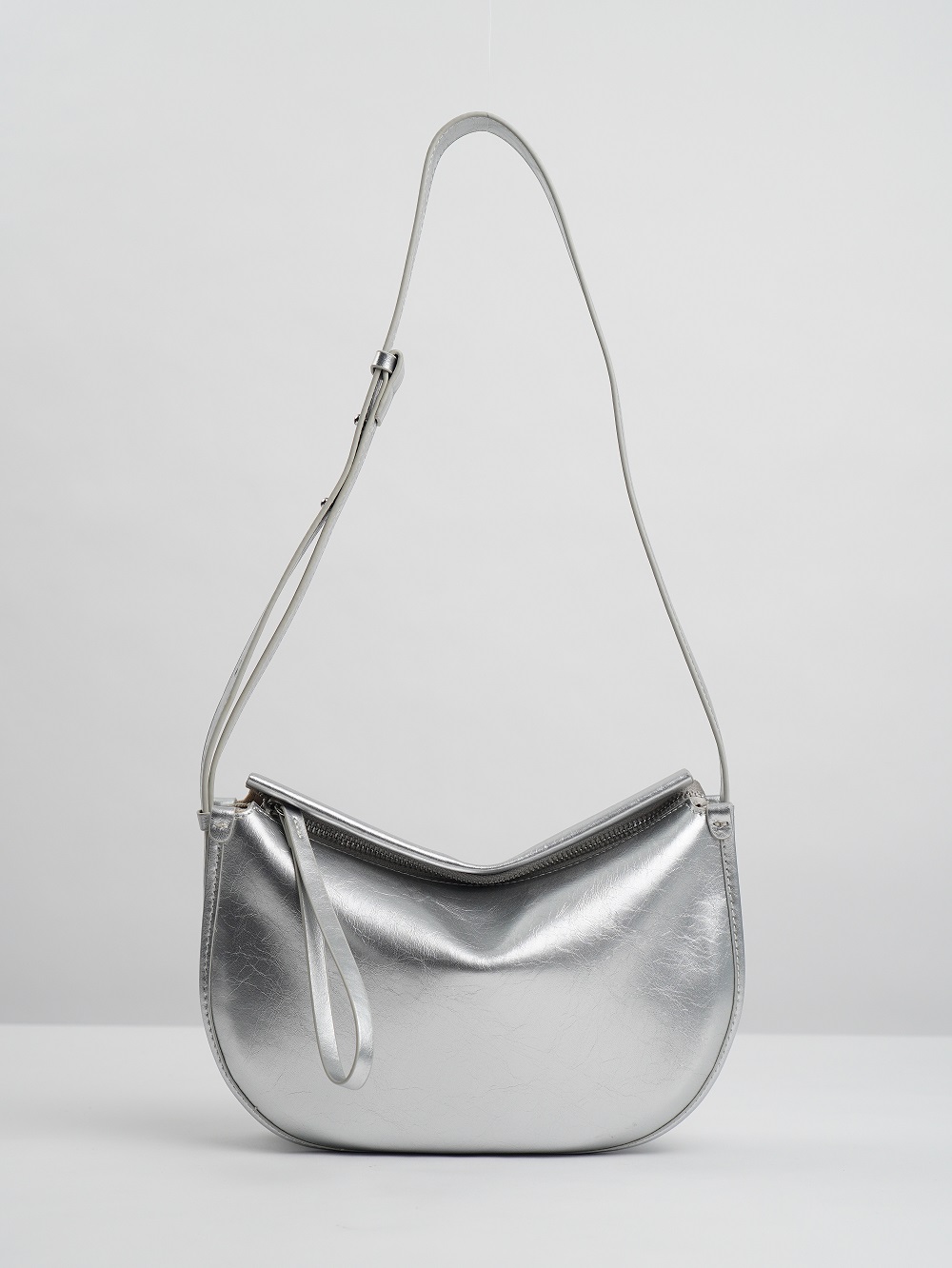 фото 430-41 9941 Сумка кросс-боди женская натуральная кожа Ludor серебристый