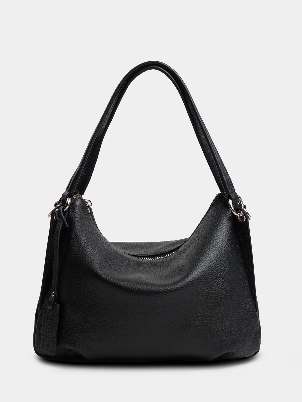 454-01 2019 Сумка хобо женская натуральная кожа Ludor черный