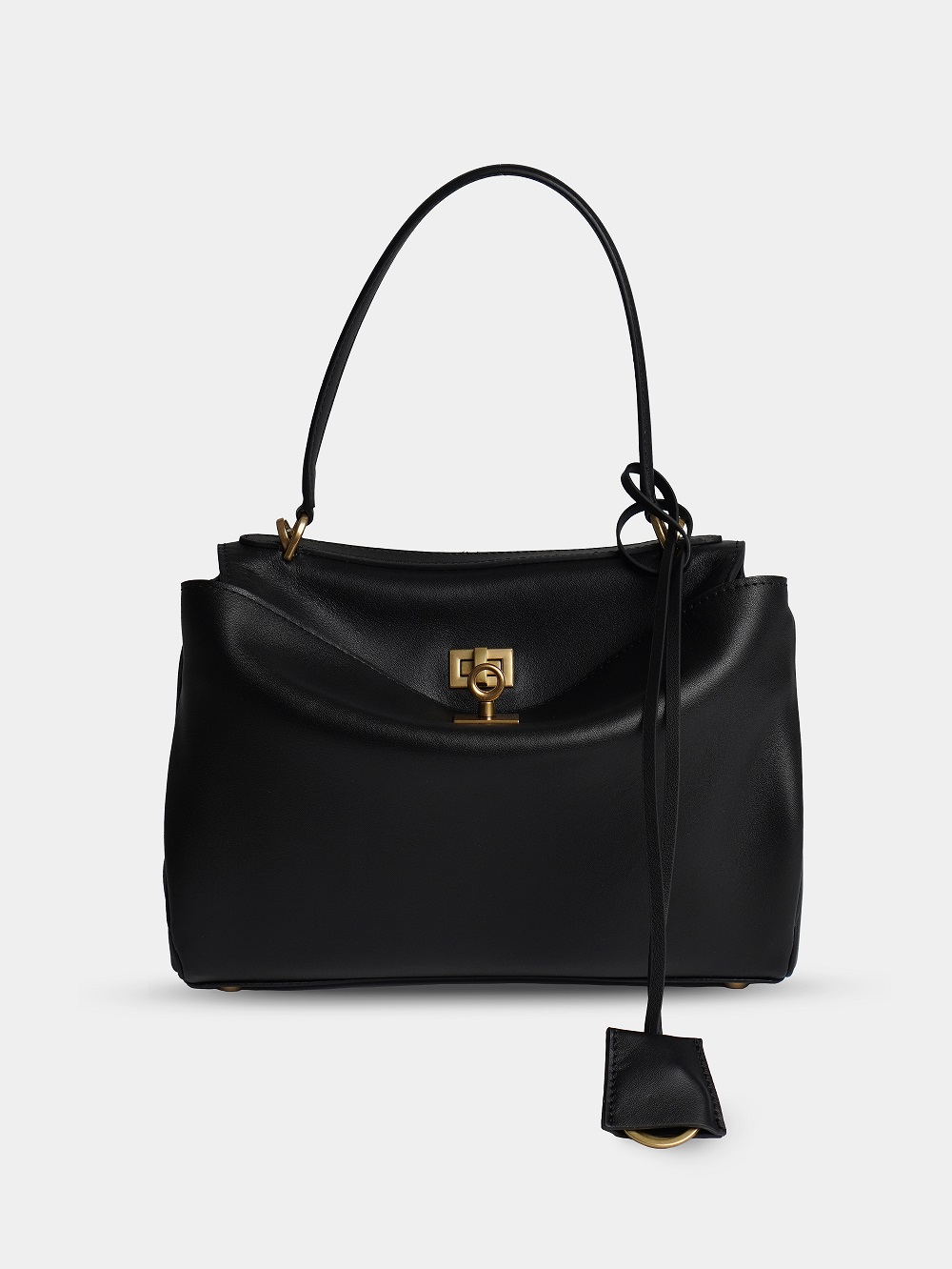 447-48 BL29см(золото) Сумка стракчэд женская натуральная кожа Ludor черный