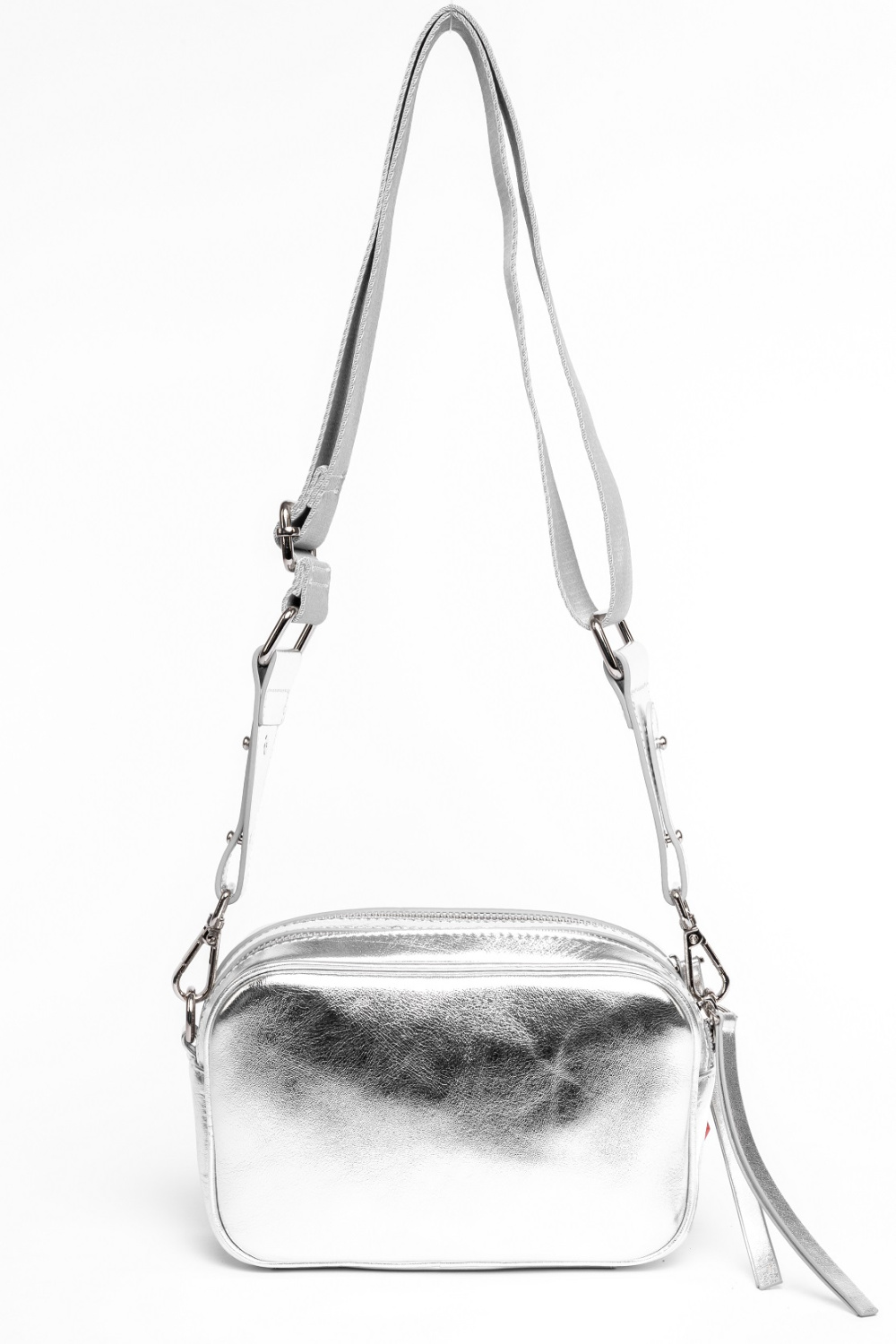 431-79 83356 Сумка кросс-боди женская натуральная кожа Ludor серебристый фото 431-79 83356 Сумка кросс-боди женская натуральная кожа Ludor серебристый