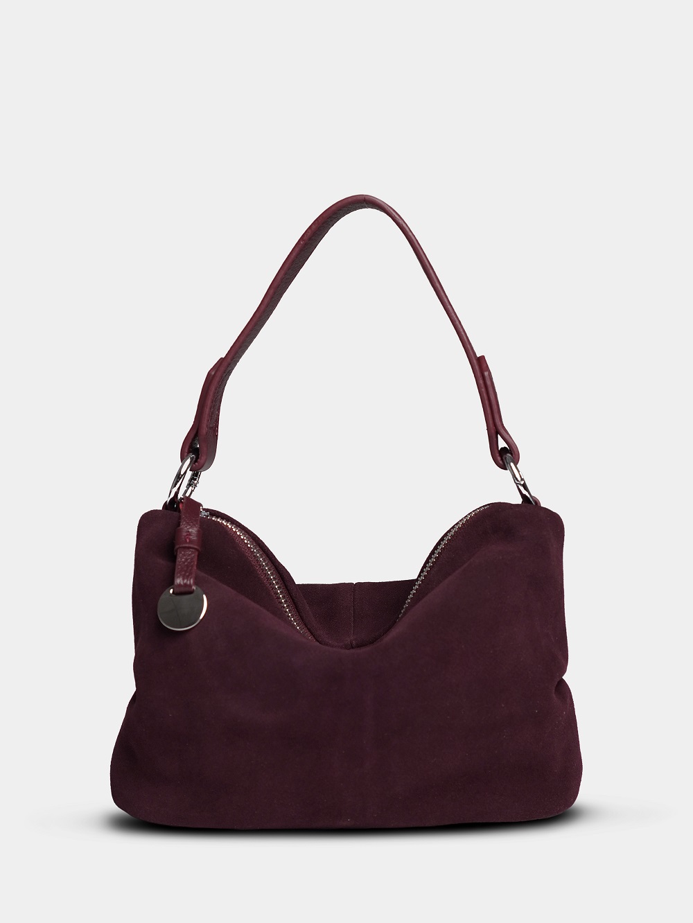 452-63 6662 Сумка хобо женская натуральная замша Ludor бордовый 452-63 6662 Сумка хобо женская натуральная замша Ludor бордовый