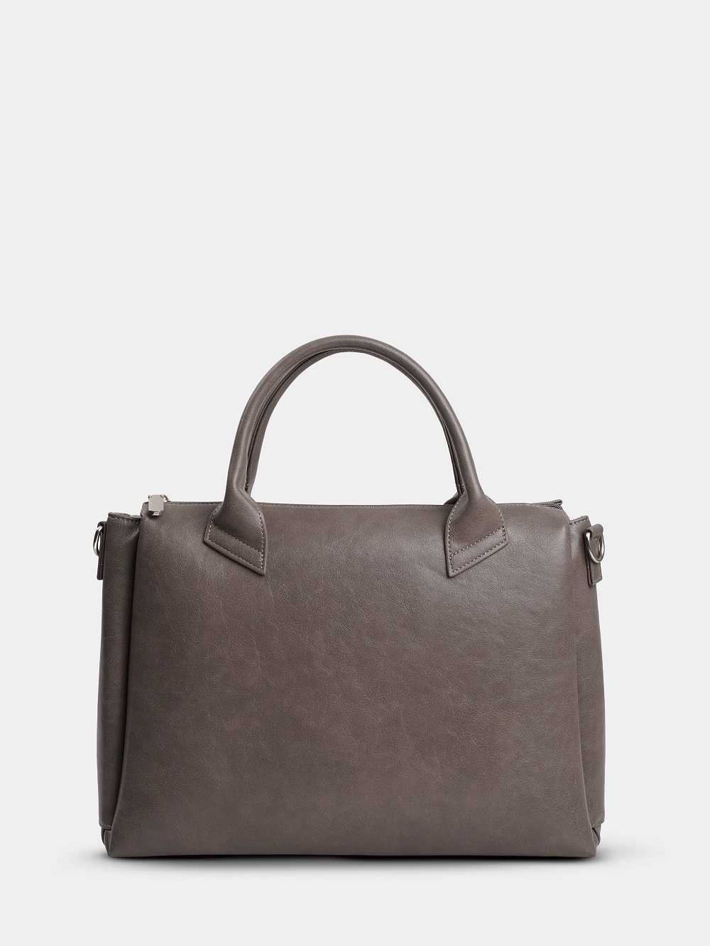 455-33 550258 Сумка тоут женская экокожа Ludor серый-бежевый