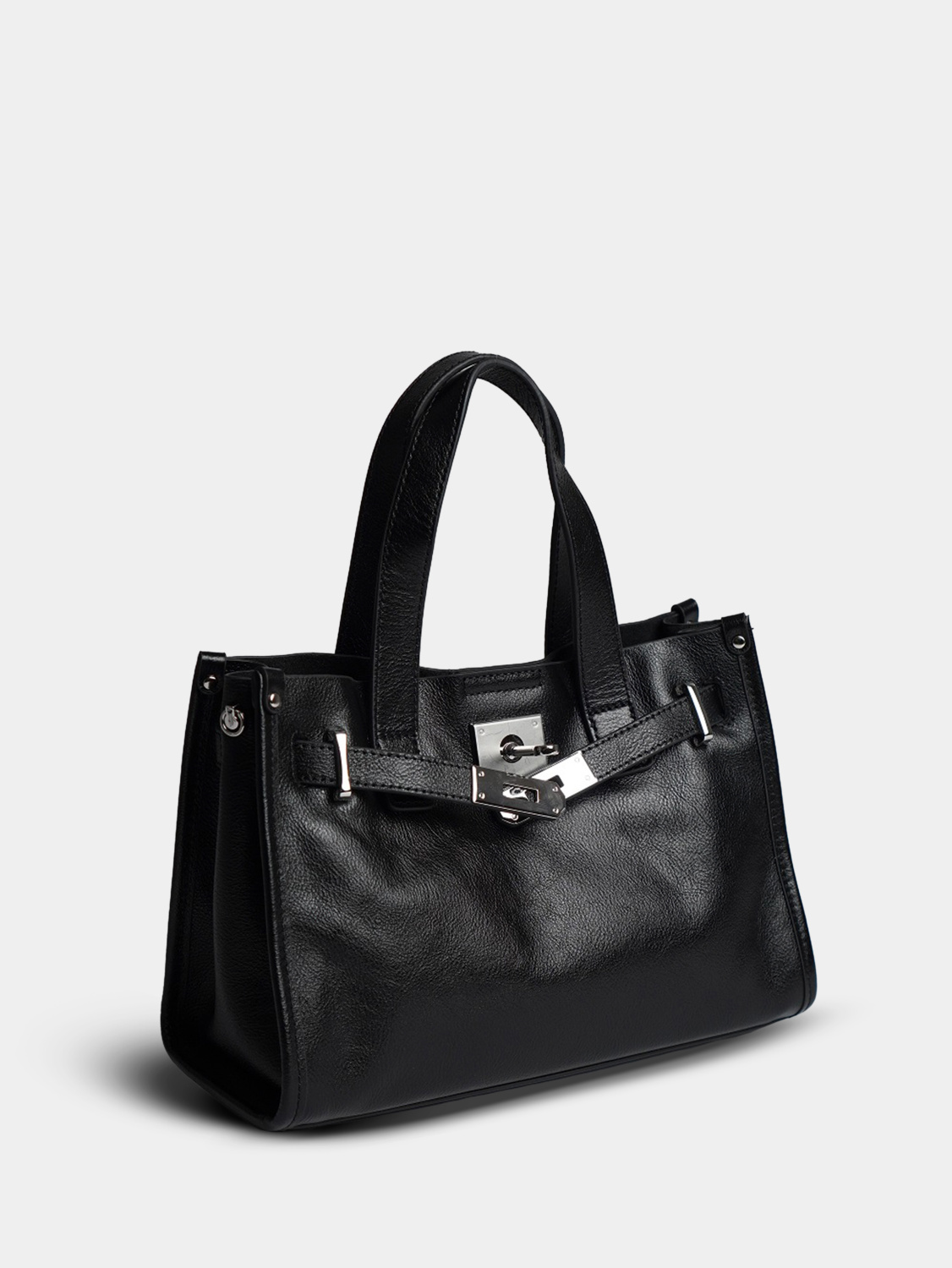 446-47 8168 Сумка тоут женская натуральная кожа Ludor черный 446-47 8168 Сумка тоут женская натуральная кожа Ludor черный