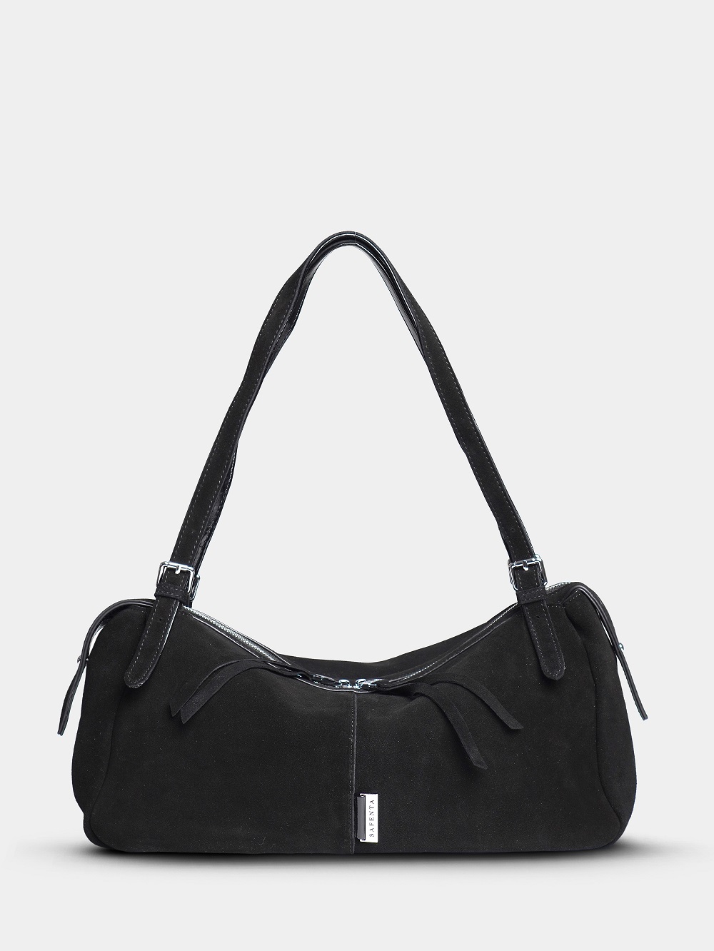 452-59 91187 Сумка доум женская натуральная замша Safenta черный 452-59 91187 Сумка доум женская натуральная замша Safenta черный