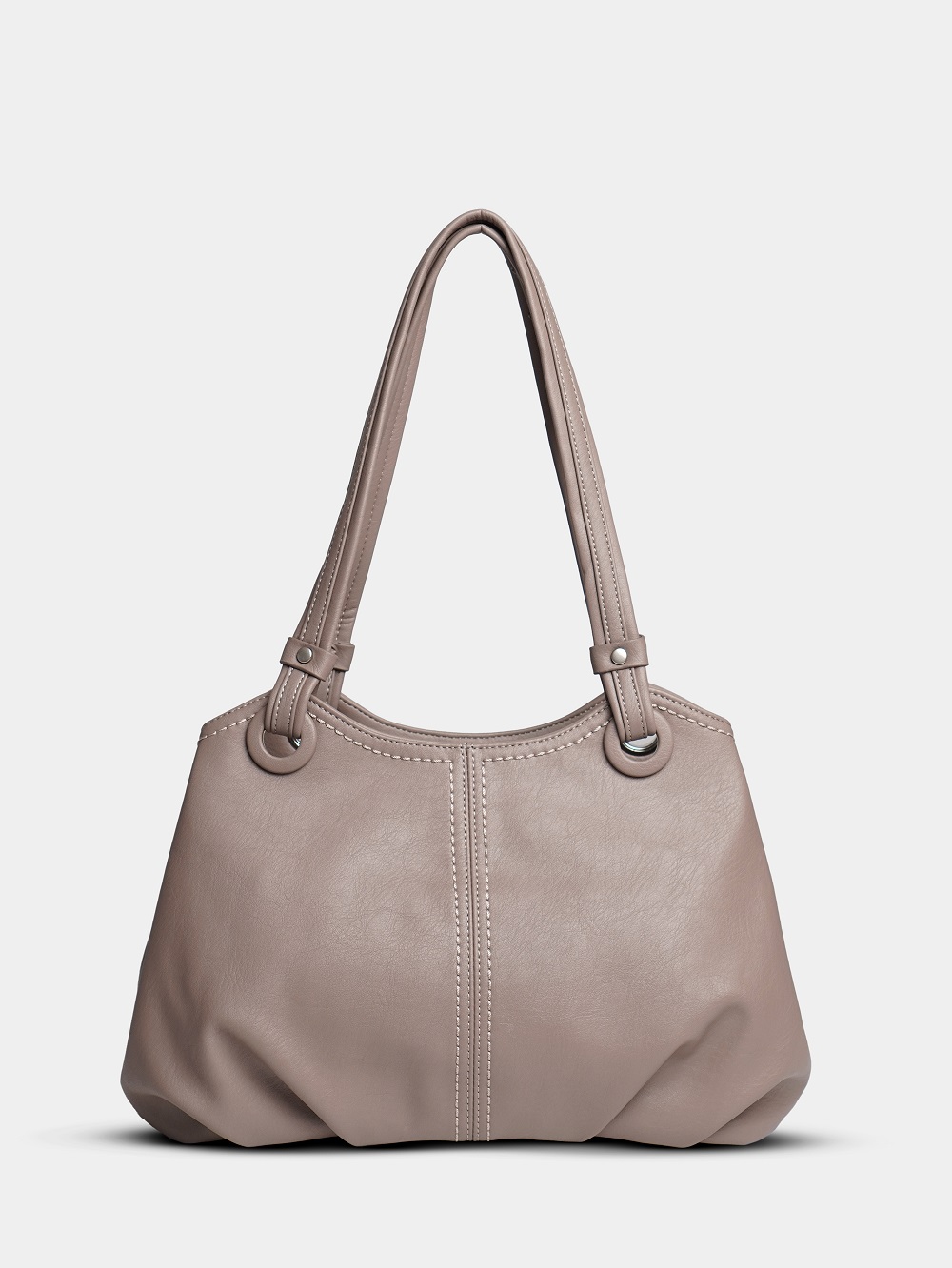 456-27 550230 Сумка доум женская экокожа Ludor серо-бежевый