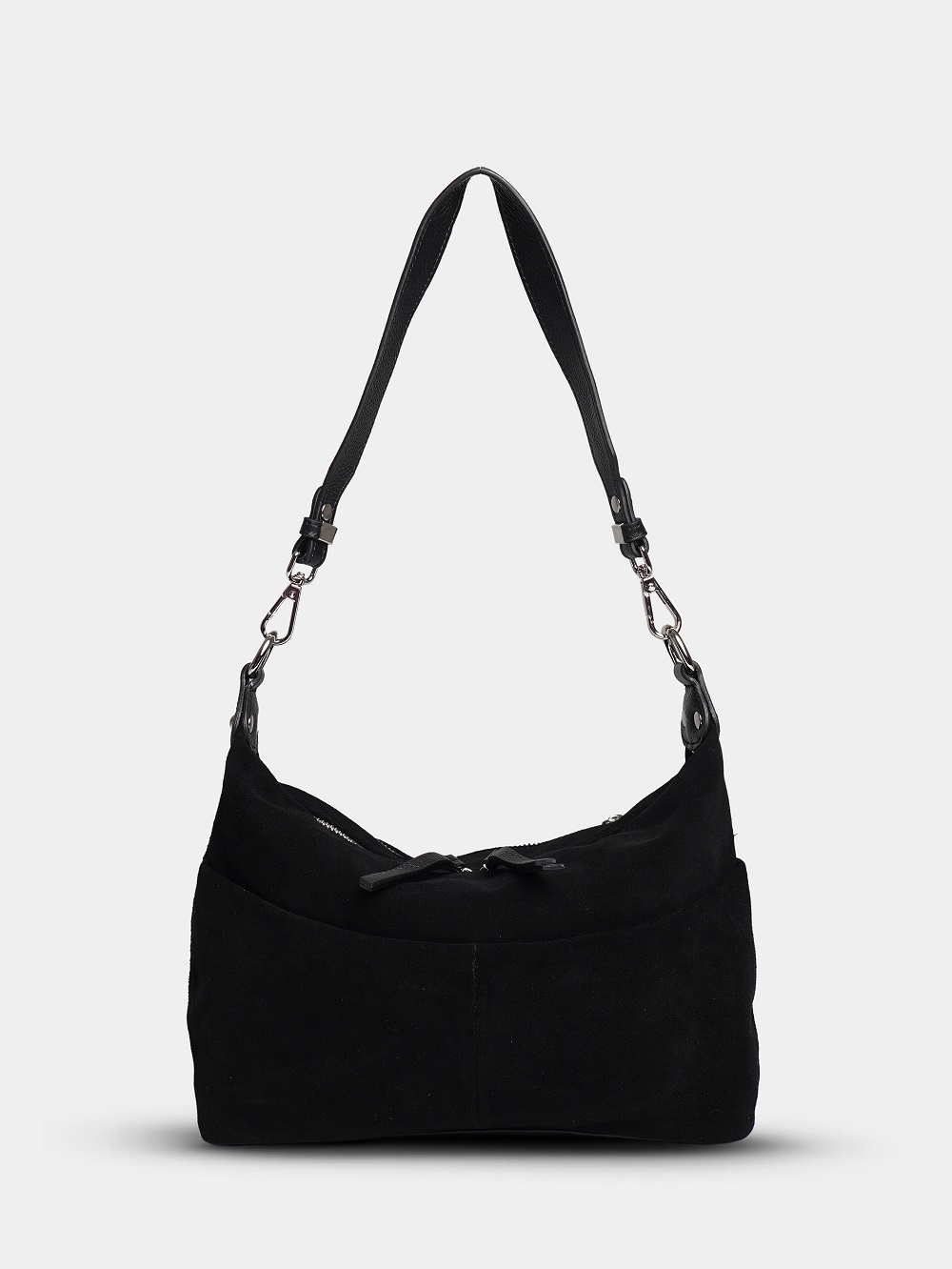 453-40 8517 Сумка хобо женская натуральная замша Ludor черный 453-40 8517 Сумка хобо женская натуральная замша Ludor черный