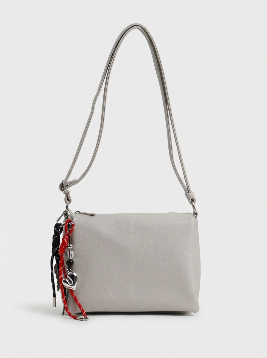 фото 455-92 550207 Сумка кросс-боди женская экокожа Ludor серо-бежевый