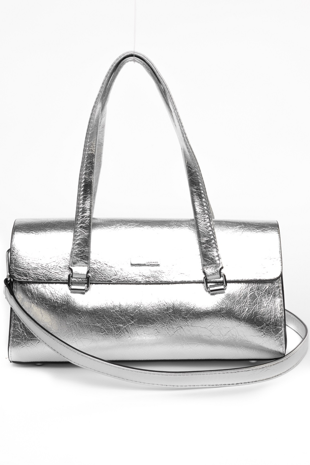 442-62 5255-1 Сумка стракчэд женская экокожа Safenta серебристый
