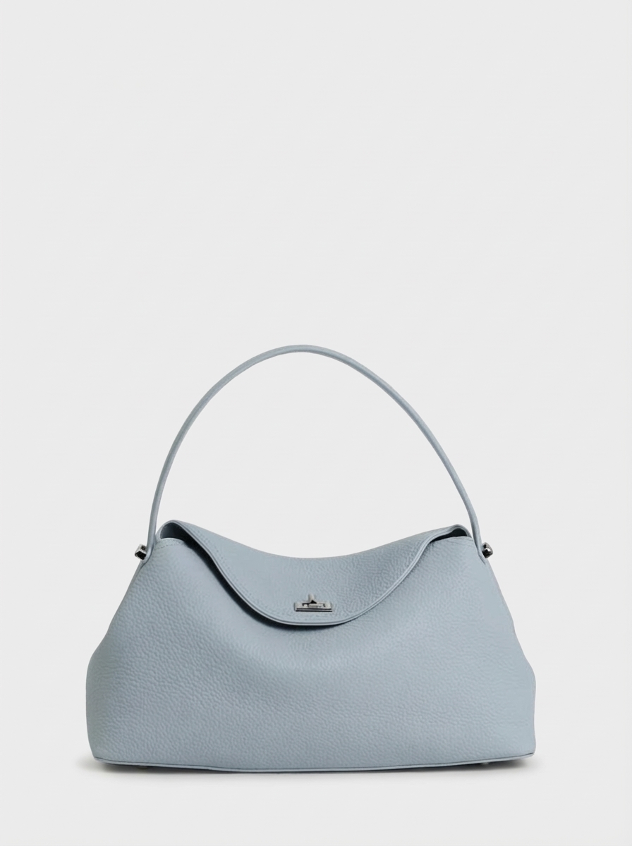 456-90 329 Сумка тоут женская натуральная кожа Ludor голубой