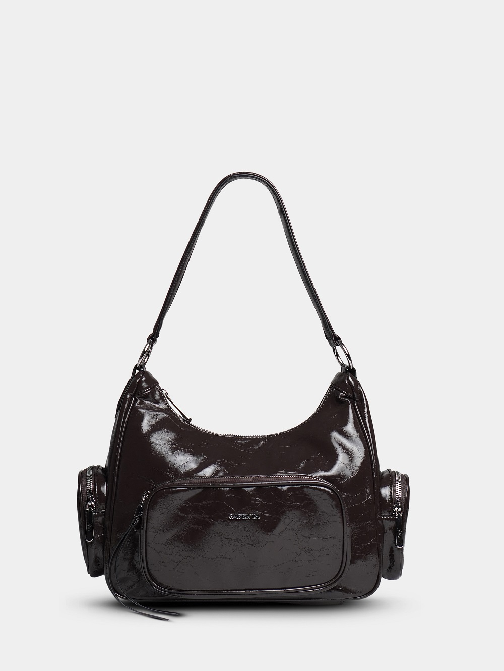 451-20 51164 Сумка хобо женская экокожа Safenta темно-серый 451-20 51164 Сумка хобо женская экокожа Safenta темно-серый