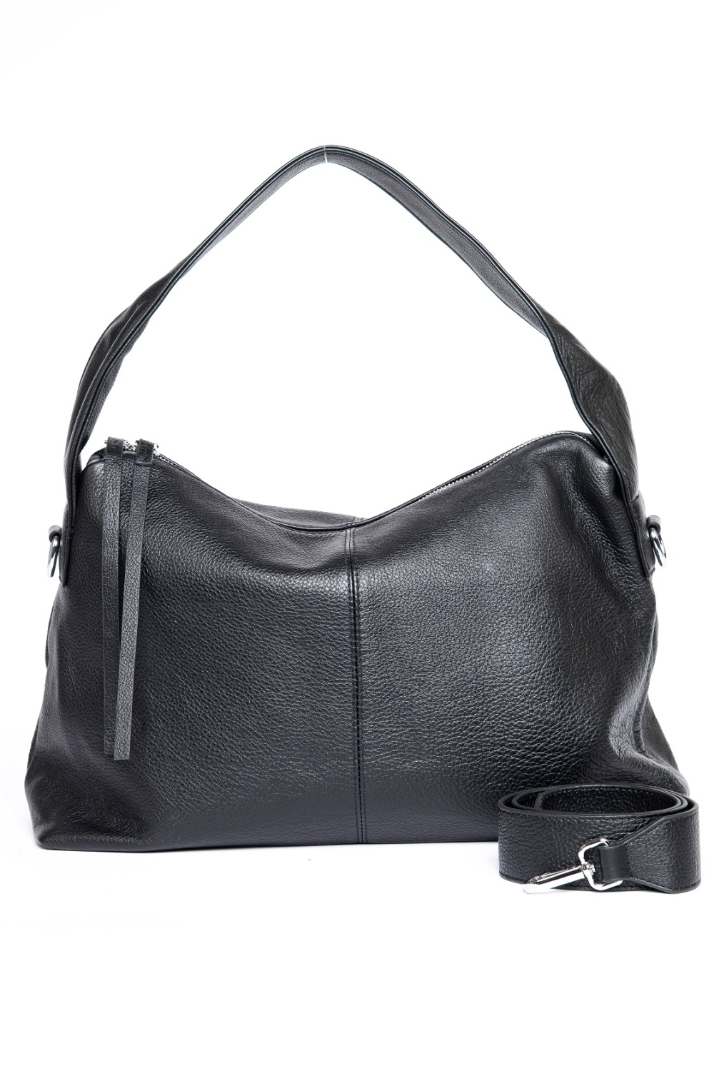 429-77 612 Сумка хобо женская натуральная кожа Ludor черный