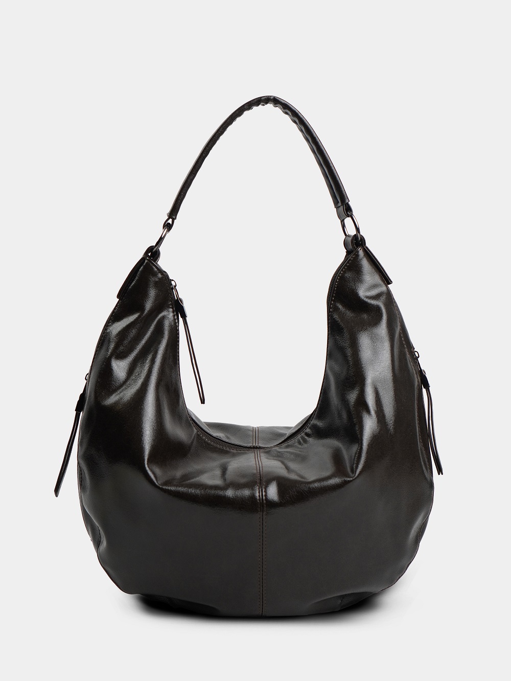 455-38 550237 Сумка хобо женская экокожа Ludor темно-серый