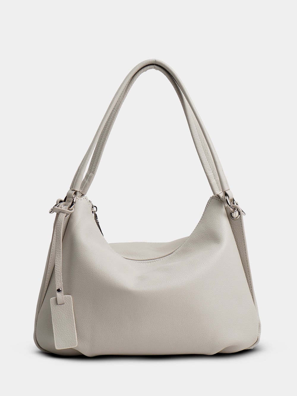 454-02 2019 Сумка хобо женская натуральная кожа Ludor бежевый