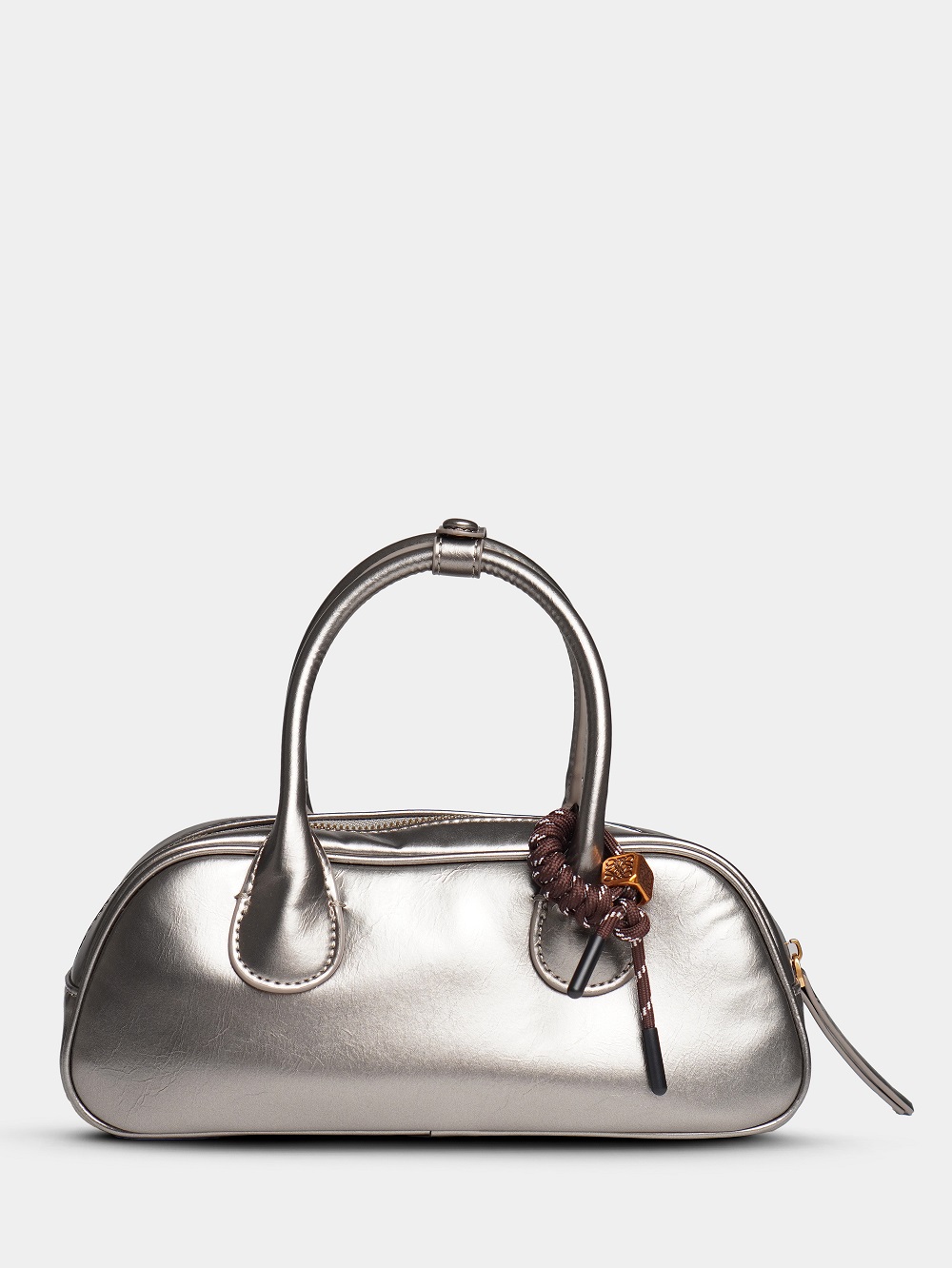 440-91 68001 Сумка доум женская экокожа Ludor темно-серебристый