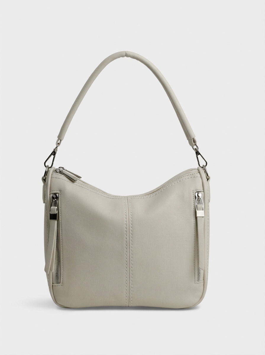 455-87 550177 Сумка хобо женская экокожа Ludor светло-бежевый