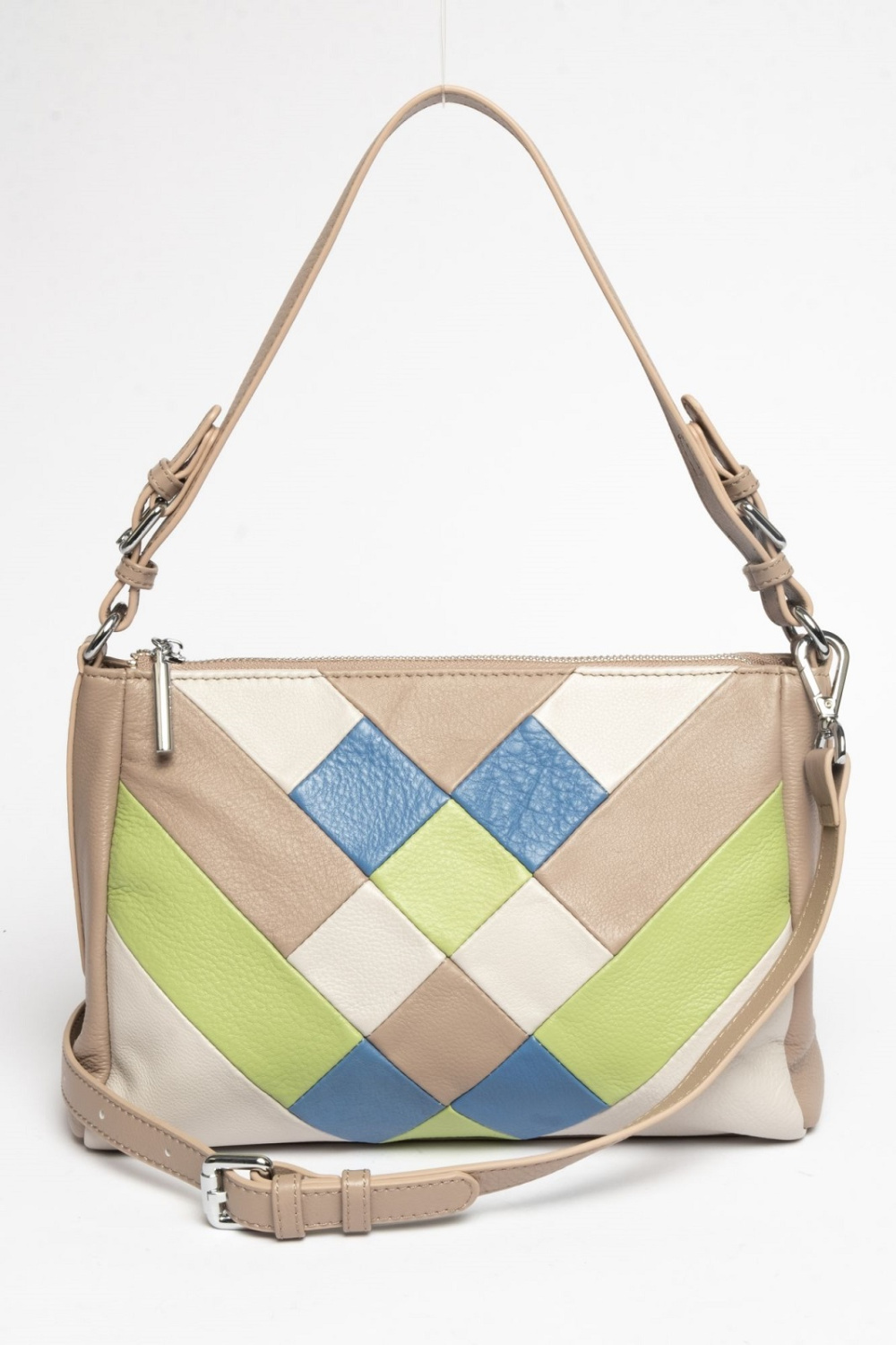 фото 421-76 Y1689 Сумка кросс-боди женская натуральная кожа Ludor бежевый