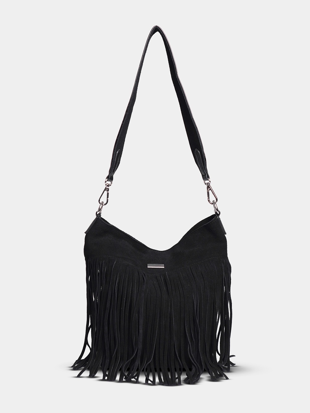 452-48 91163 Сумка хобо женская натуральная замша Safenta черный