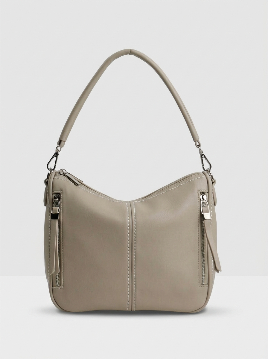 455-88 550177 Сумка хобо женская экокожа Ludor бежевый