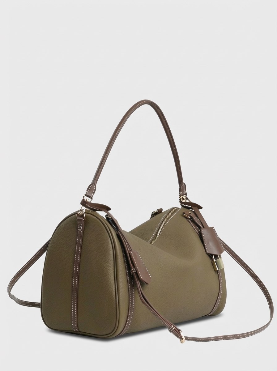 456-63 6189 Сумка доум женская натуральная кожа Ludor серо-бежевый