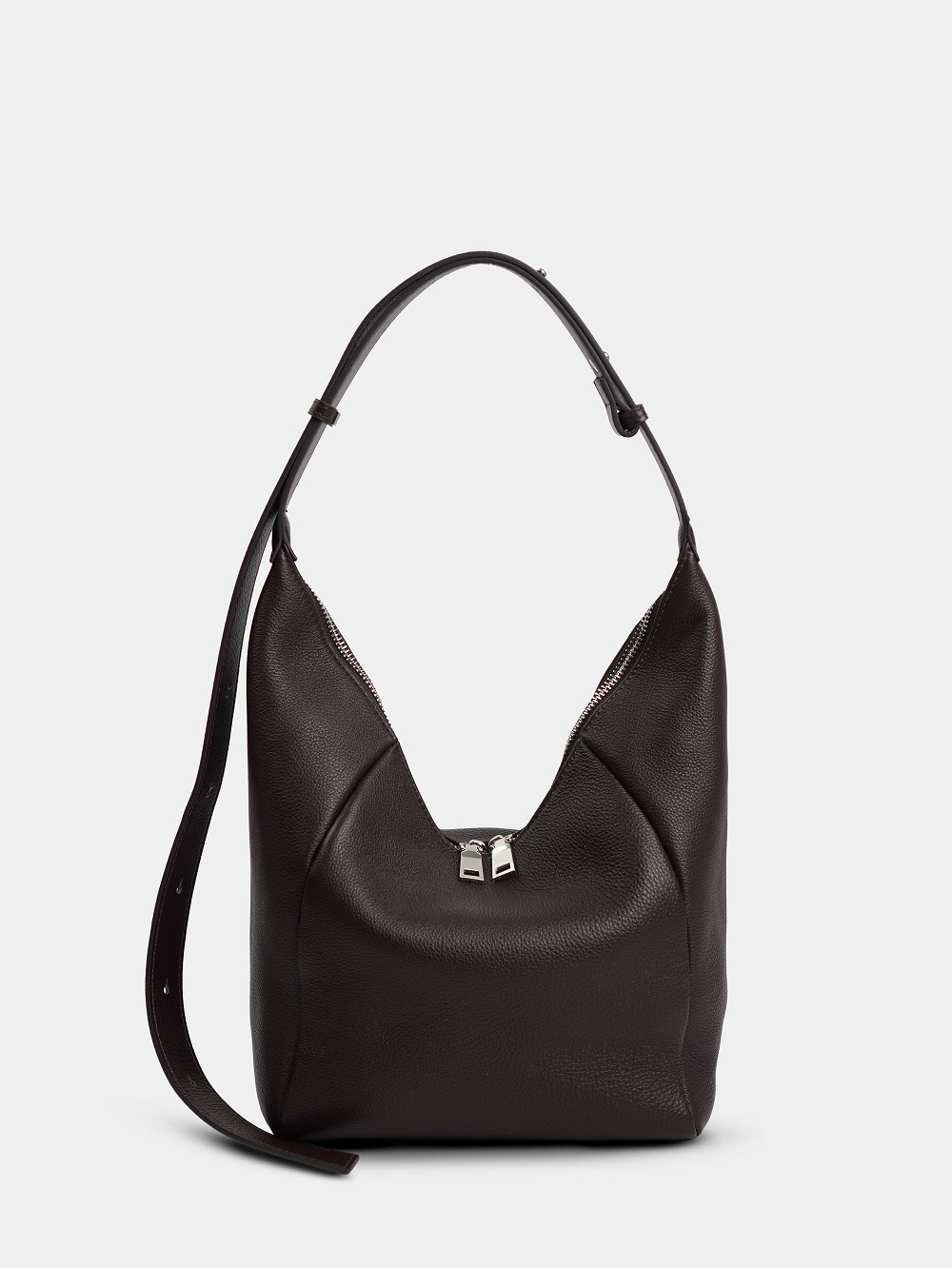 455-63 7728 Сумка хобо женская натуральная кожа Ludor темно-коричневый