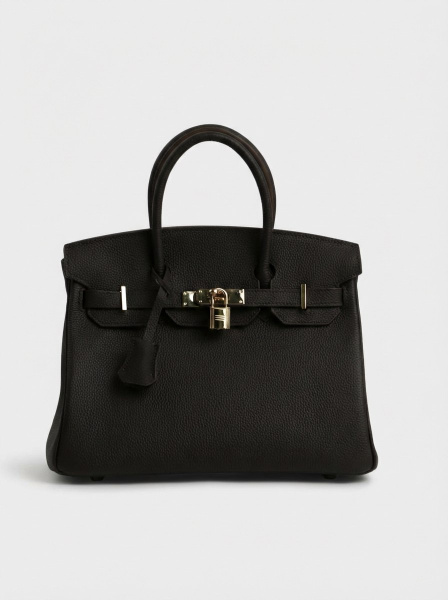 455-83 ВК30 Сумка тоут женская натуральная кожа Ludor темно-коричневая