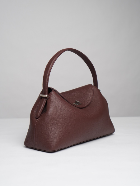 453-28 F9889B Сумка стракчэд женская натуральная кожа Ludor темно-коричневый