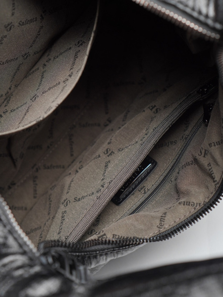 451-18 593461 Сумка хобо женская экокожа Safenta черный