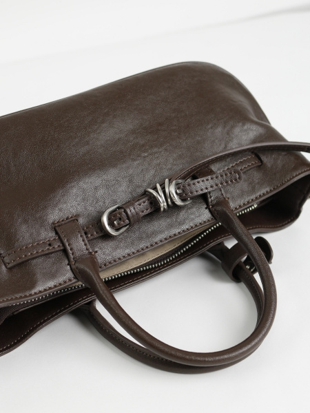 456-72 325 Сумка тоут женская натуральная кожа Ludor темно-коричневый