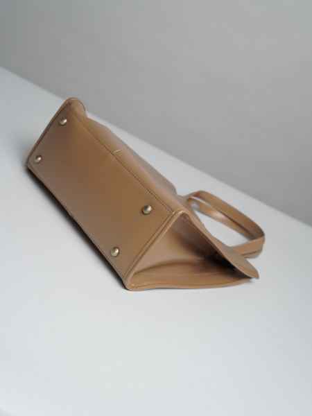 450-59 219 Сумка тоут женская натуральная кожа Ludor бежевый